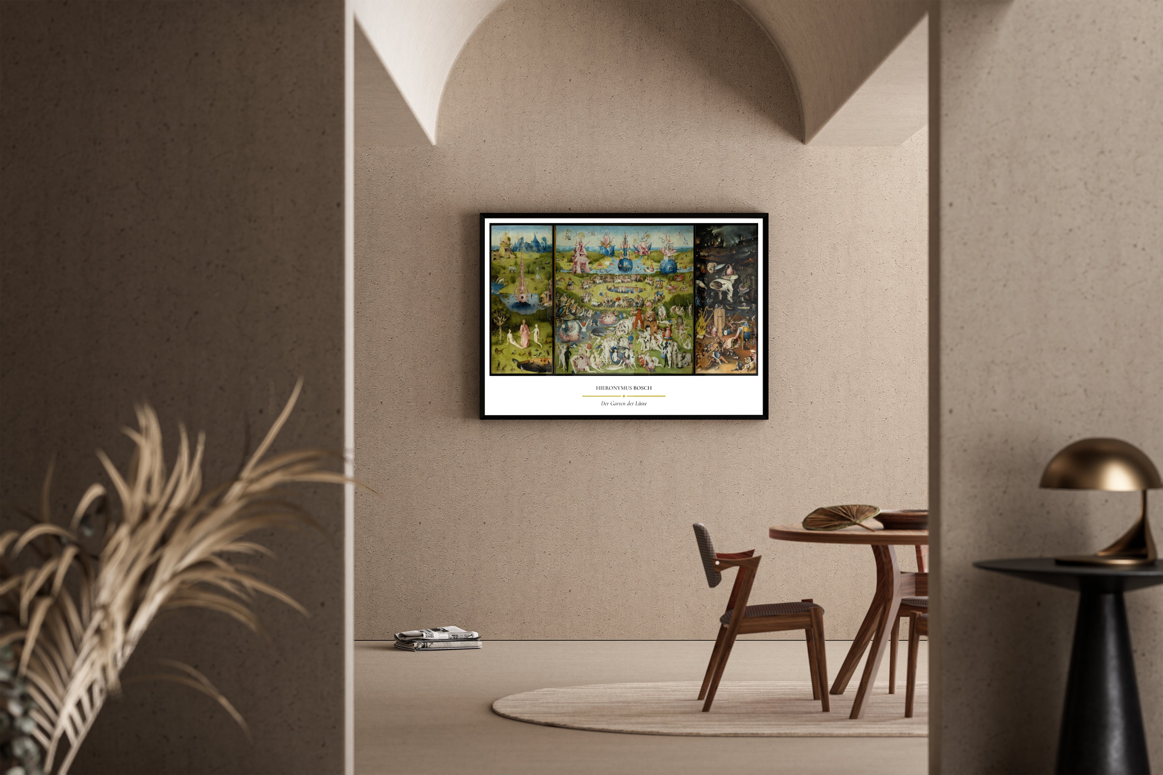 Bosch – Der Garten der Lüste – Triptychon Paradies Erde Hölle fantastische Wesen | Altmeister-Kunstdruck – Poster im Wohnbereich