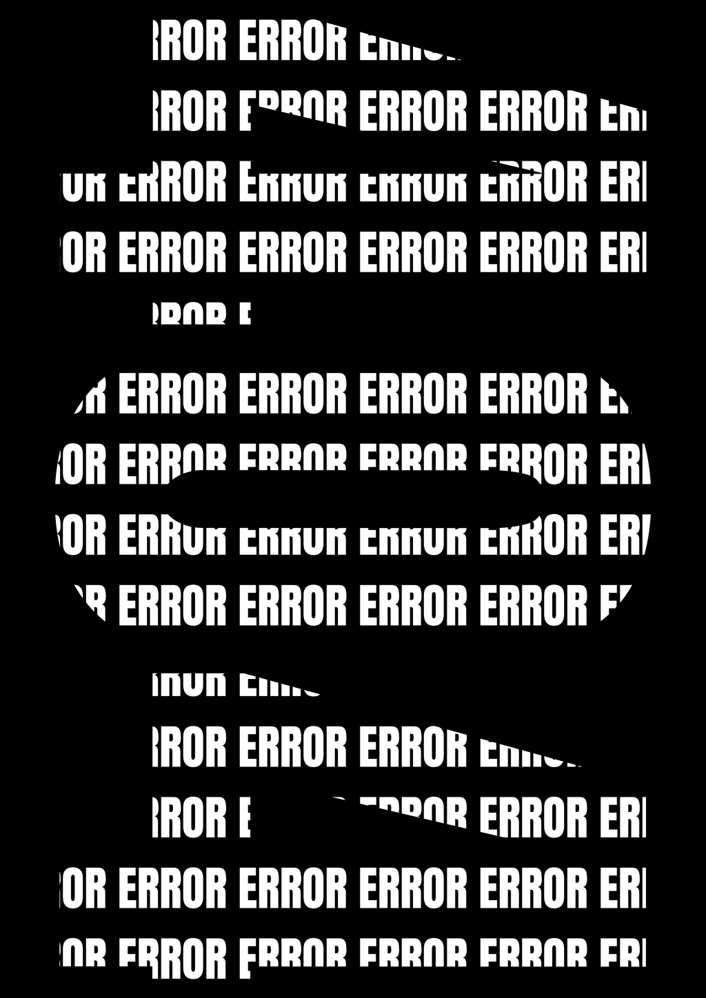ERROR Schriftzug als repetitives Typo-Muster in Schwarz-Weiß – digitaler Statement Kunstdruck