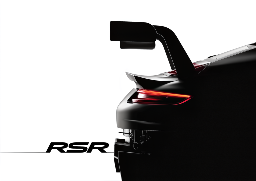 Engineered Emotion – Porsche 911 RSR Heck Silhouette | Fotografie-Optik – eleganter Kunstdruck