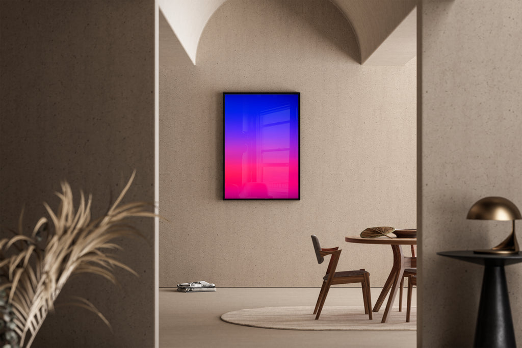 GRADIENT – abstrakter Farbverlauf von Blau über Lila zu Pink – Poster im Esszimmer
