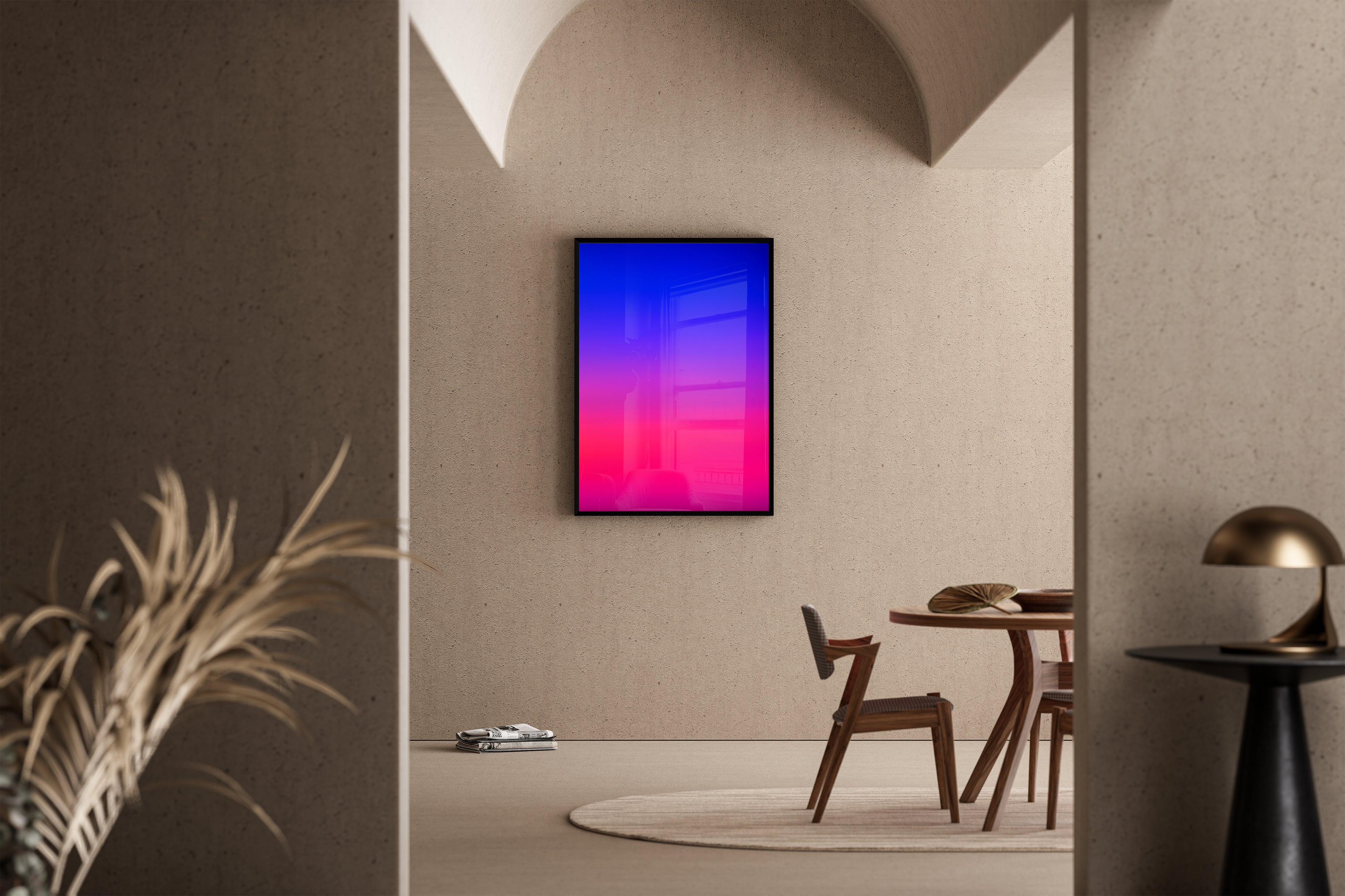 GRADIENT – abstrakter Farbverlauf von Blau über Lila zu Pink – Poster im Esszimmer