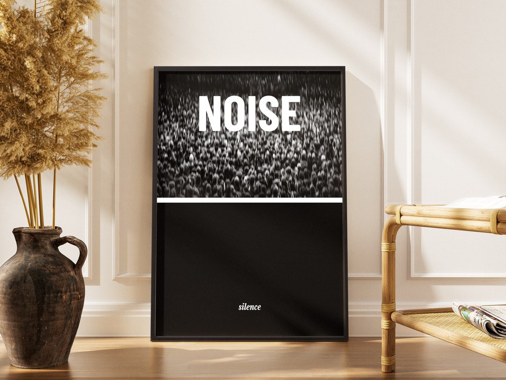Noise Silence – Rauschen Stille Fine Art Poster monochrom | Konzept-Fotodruck – gerahmtes Poster kaufen