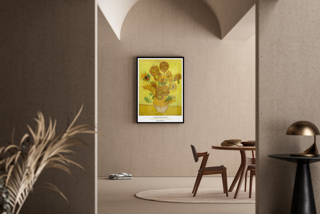 Sonnenblumen - Van Gogh – Klassisches Blumenstillleben expressive Pinselstruktur | Van-Gogh-Gemälde – Poster im Esszimmer