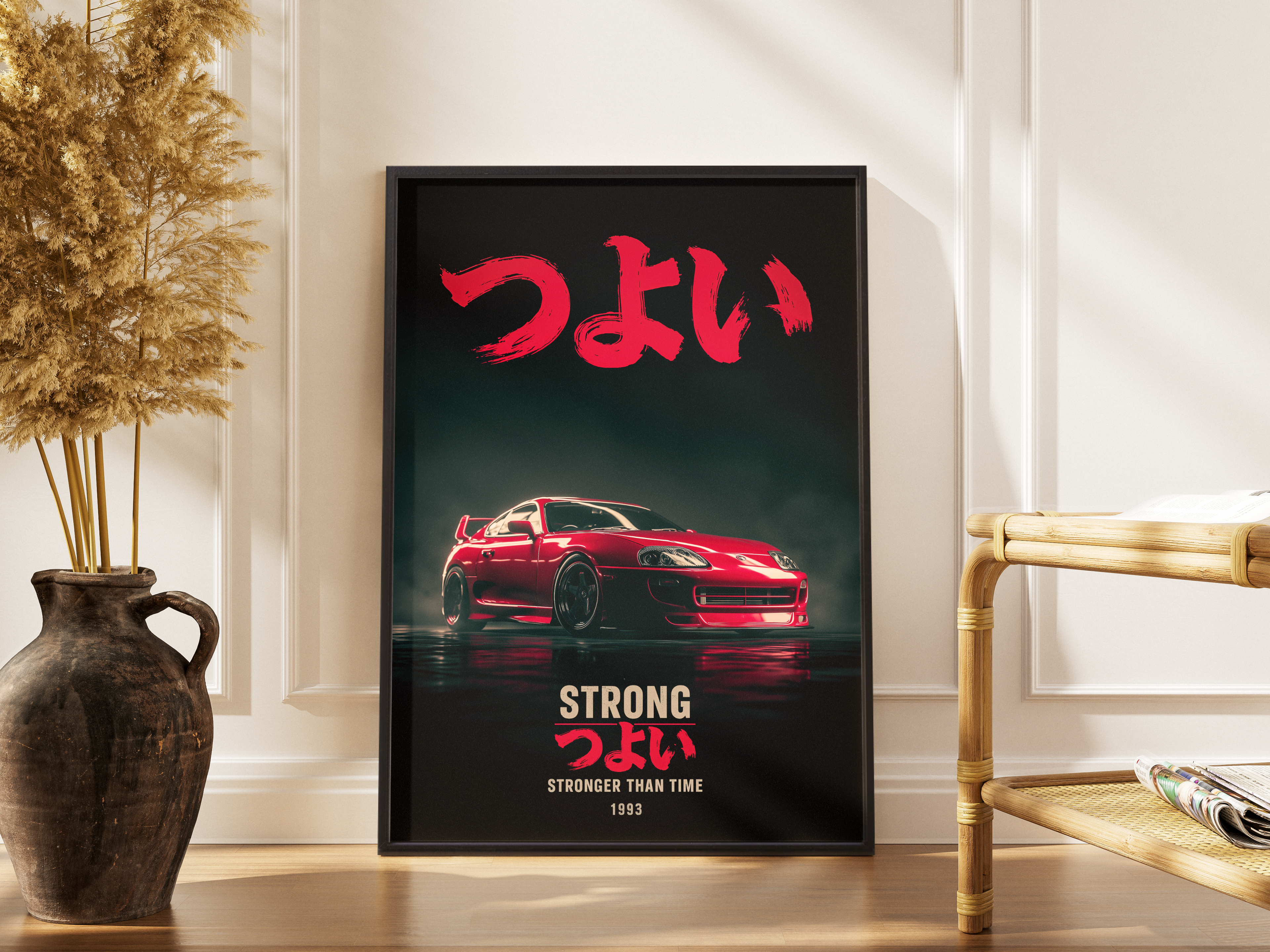 Tsuyoi – Toyota Supra MK4 A80 JDM Fine Art Poster | Japan-Car-Druck – gerahmtes Poster kaufen