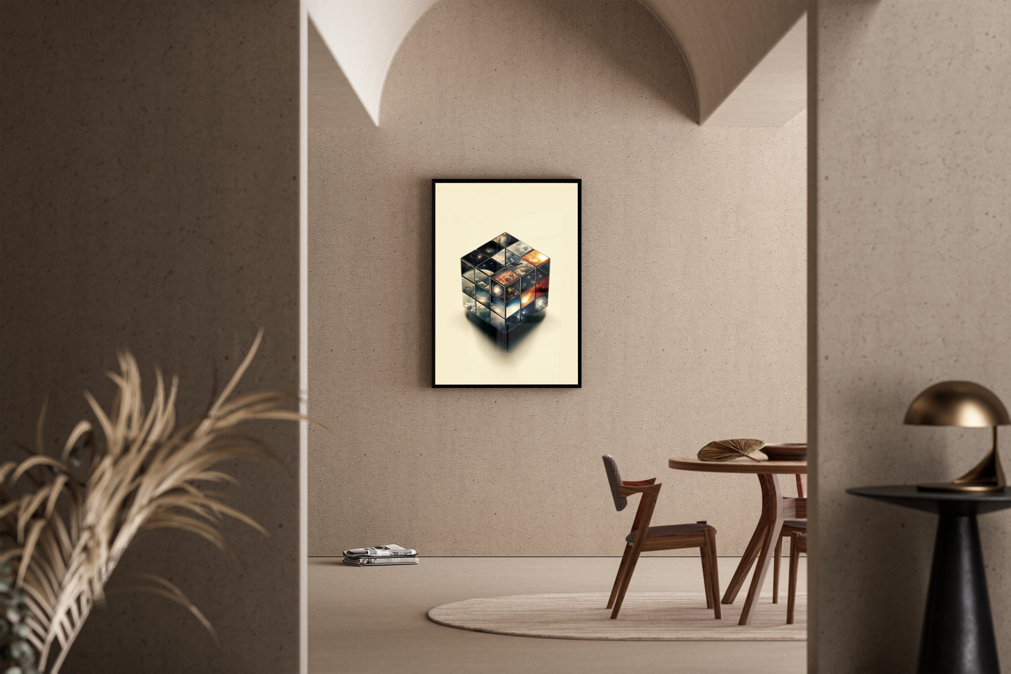 Turning the Universe – Zauberwürfel Galaxien fotorealistisch – Poster im Esszimmer kaufen