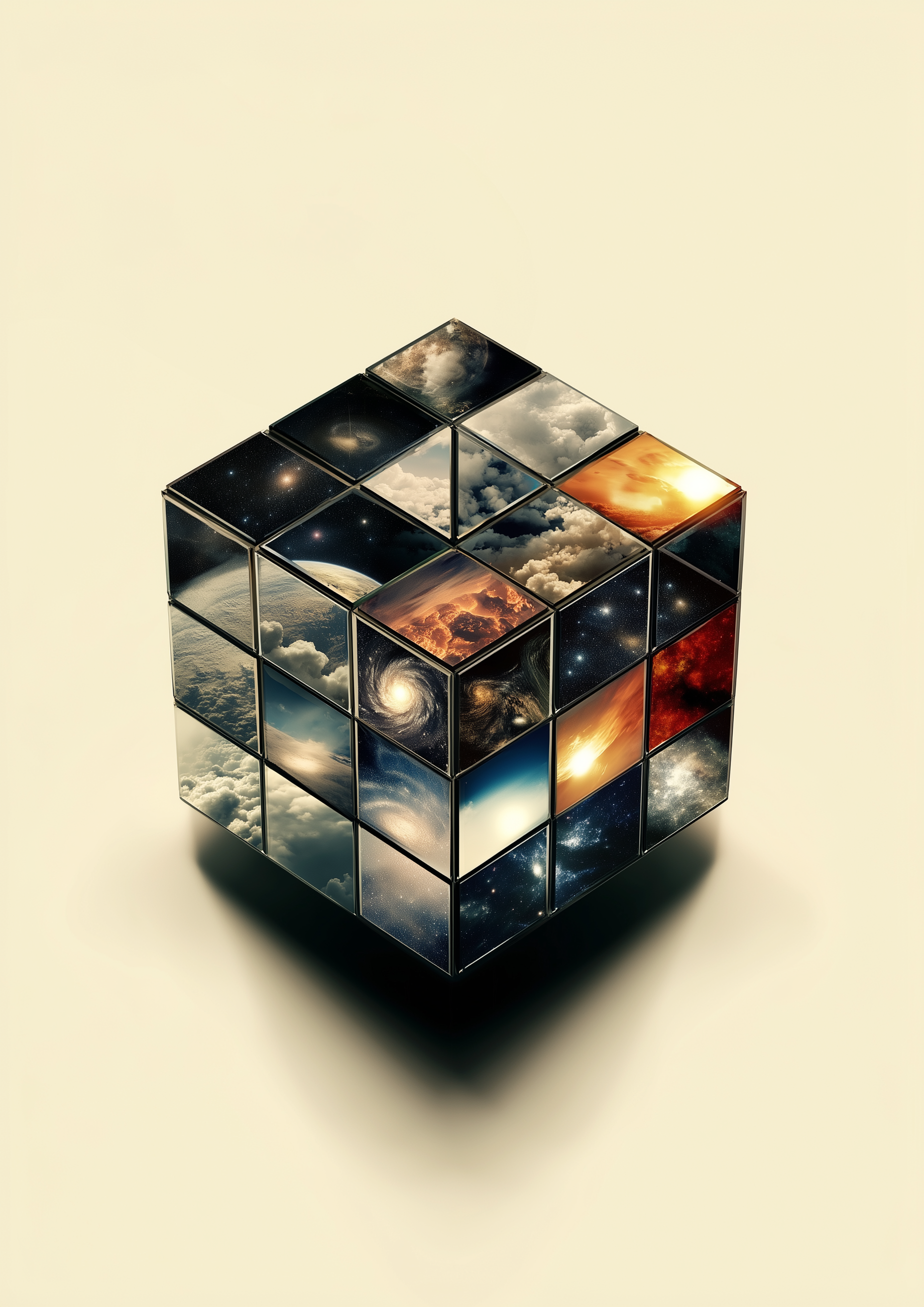Turning the Universe – Zauberwürfel mit Galaxien und Nebeln | fotorealistischer Kunstdruck