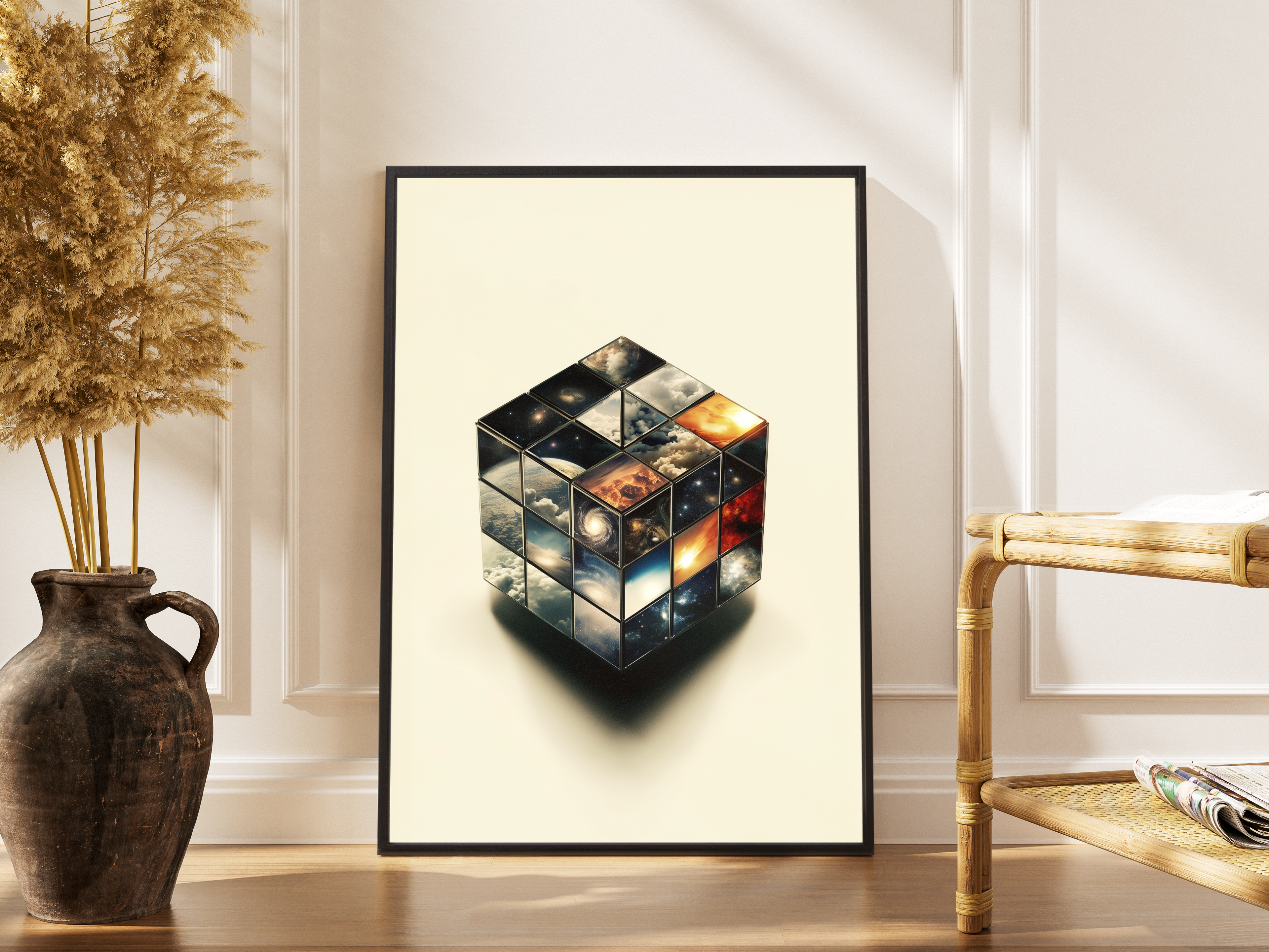 Turning the Universe Compositing – Zauberwürfel Nebel Galaxien – gerahmtes Poster kaufen