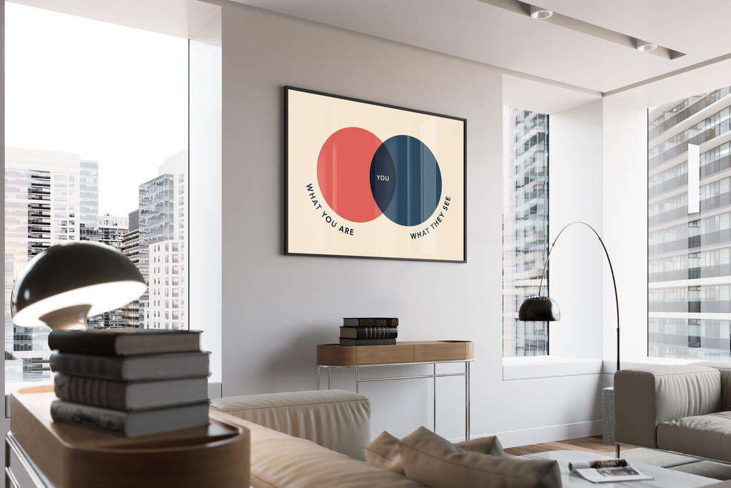 YOU – Venn-Diagramm Geschenk witziges Konzept-Poster Wanddeko | Minimalist-Design-Kunstdruck – gerahmtes Poster kaufen